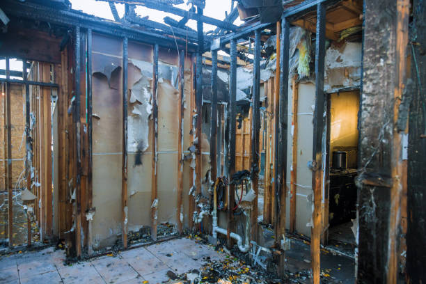Professional Fire Damage Restoration technician working in Arlington, OH